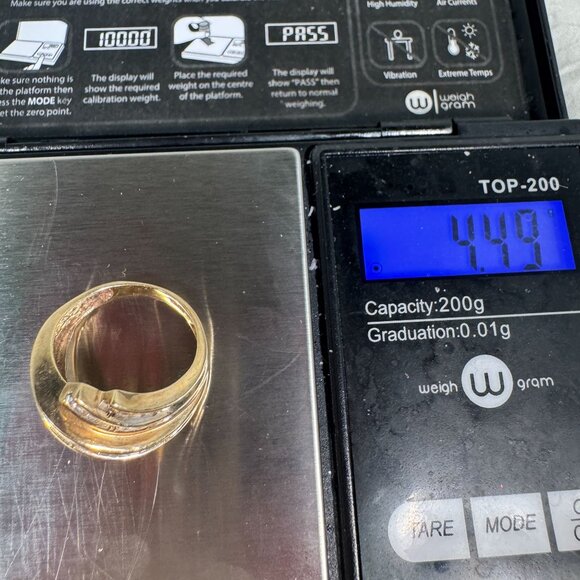 10k Yellow Gold 42 Diamond Cluster Wrap Baguettes & Round Sz 5.5 Ring 1.24tcw - Picture 12 of 13